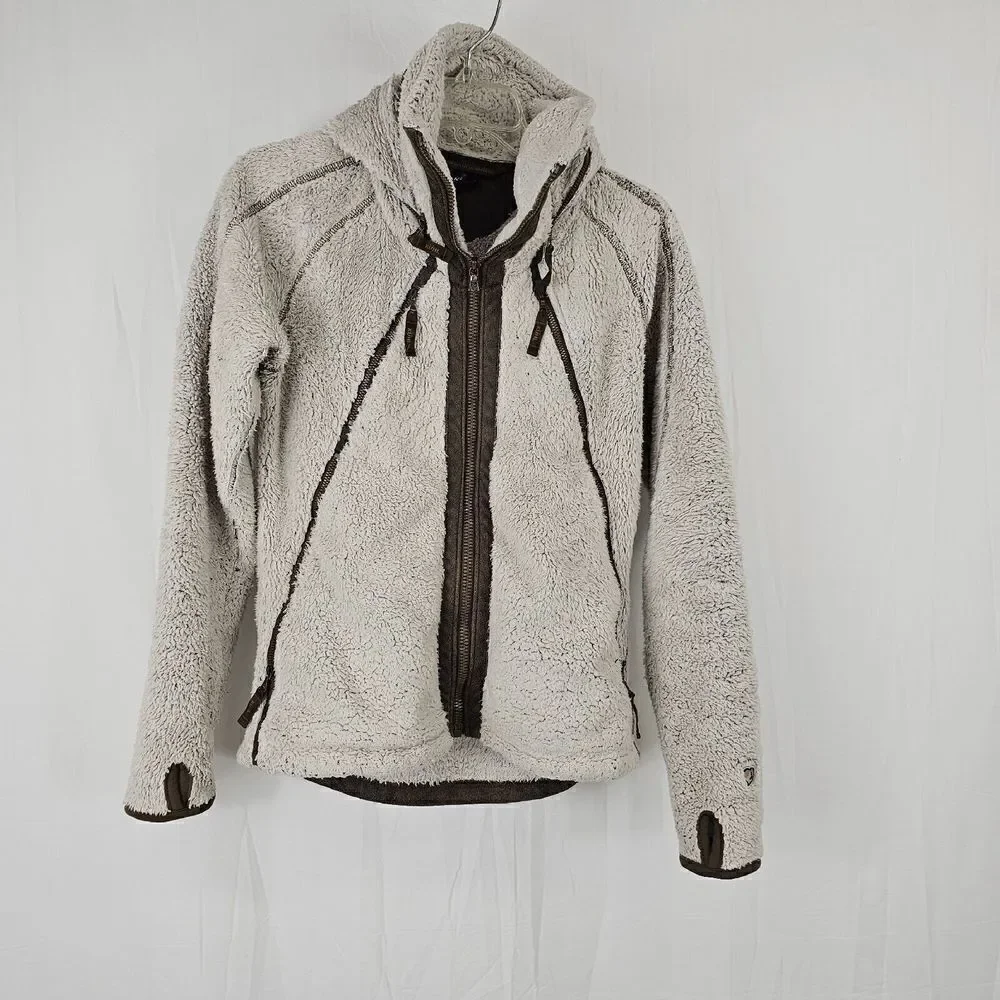 Kuhl Flight Jacket Size Small Oat Stone High Pile Fleece Zip Up Womens - Picture 2 of 13
